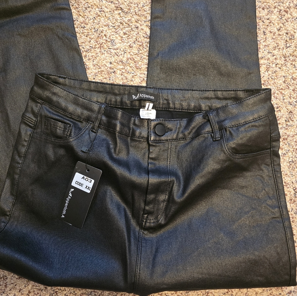 Black Faux Leather Jeggings